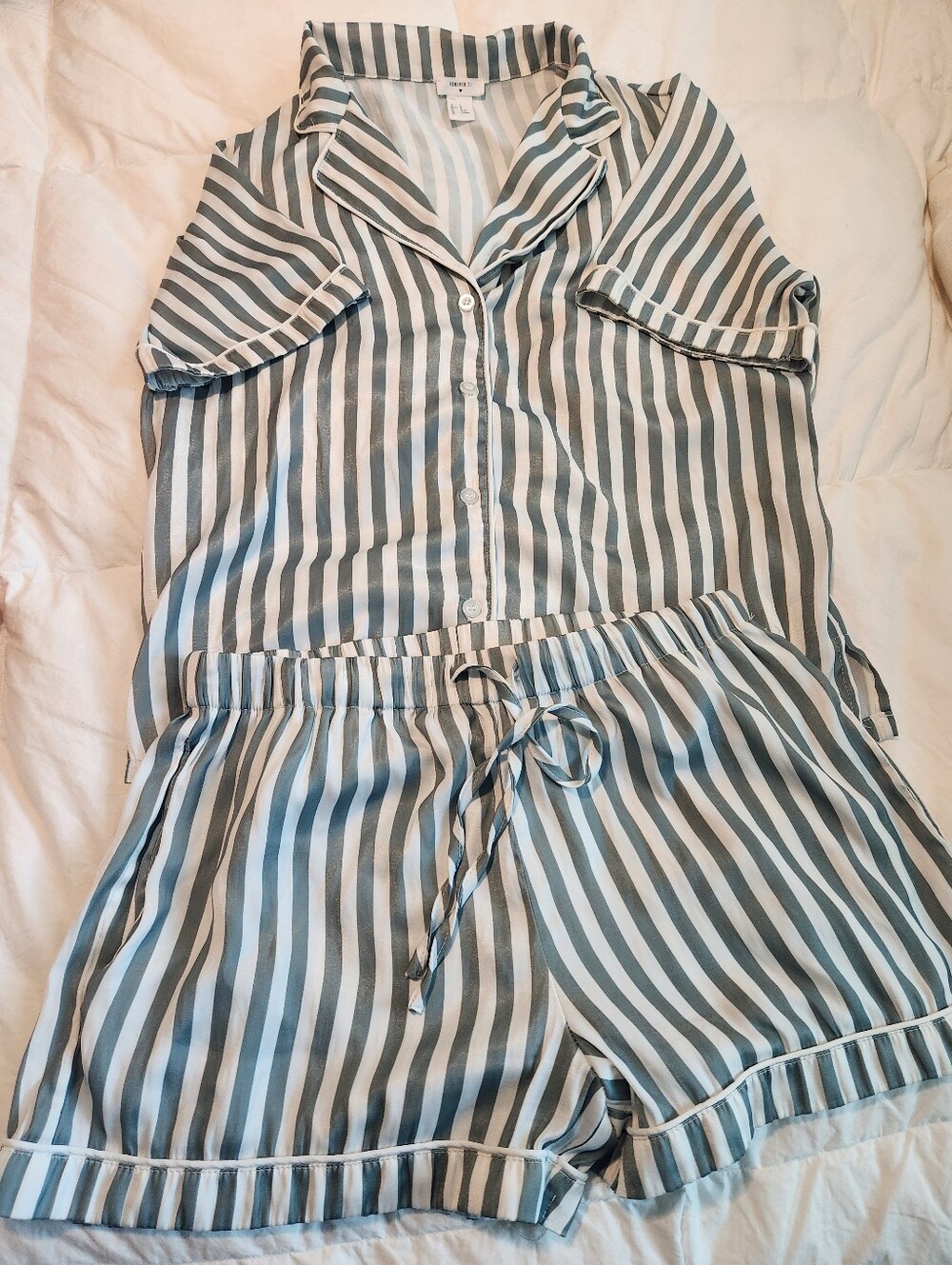 2 Piece Striped Satin Pajama Set